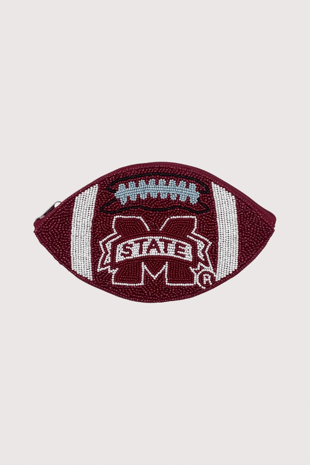 MSU Beaded Football Coin Pouch