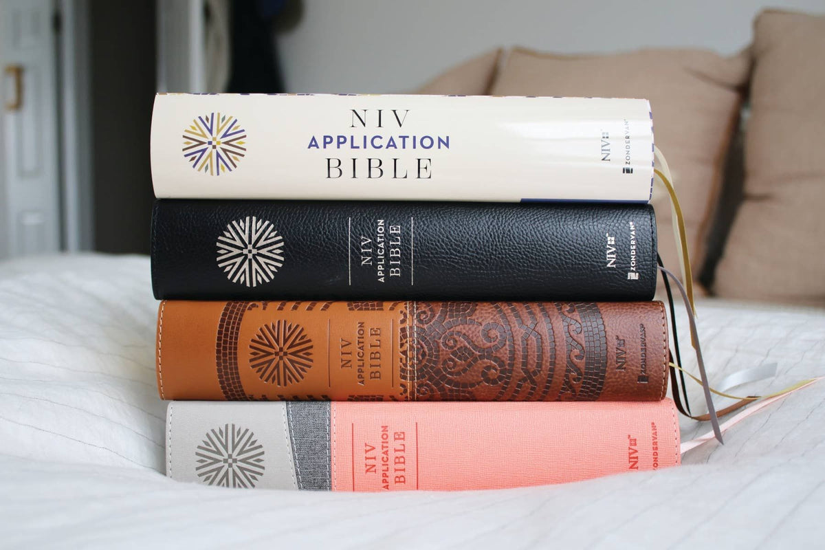 NIV Application Bible Leathersoft Brown Red Letter