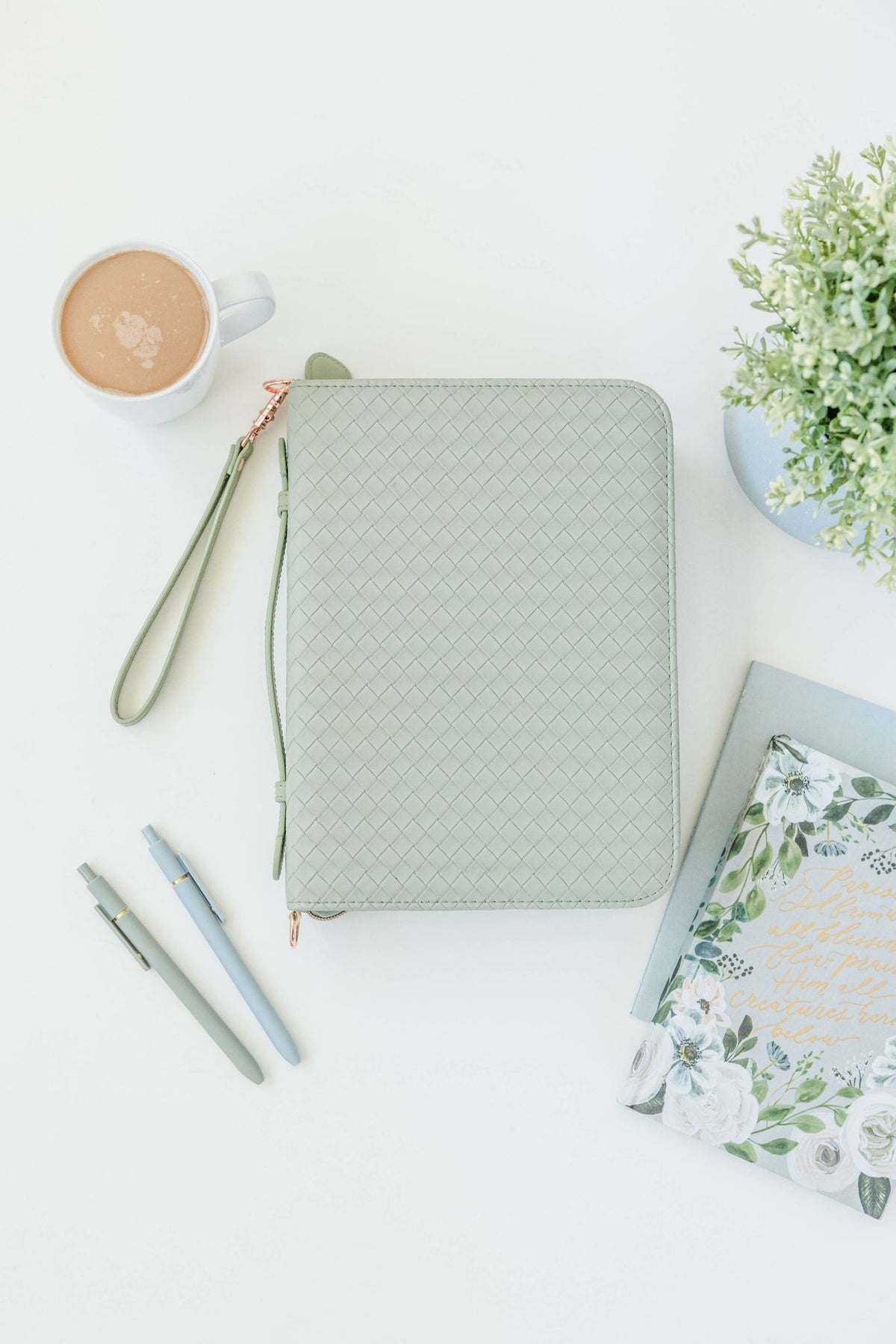 Bible Cover, Weave Bible Case, Crossbody SAGE