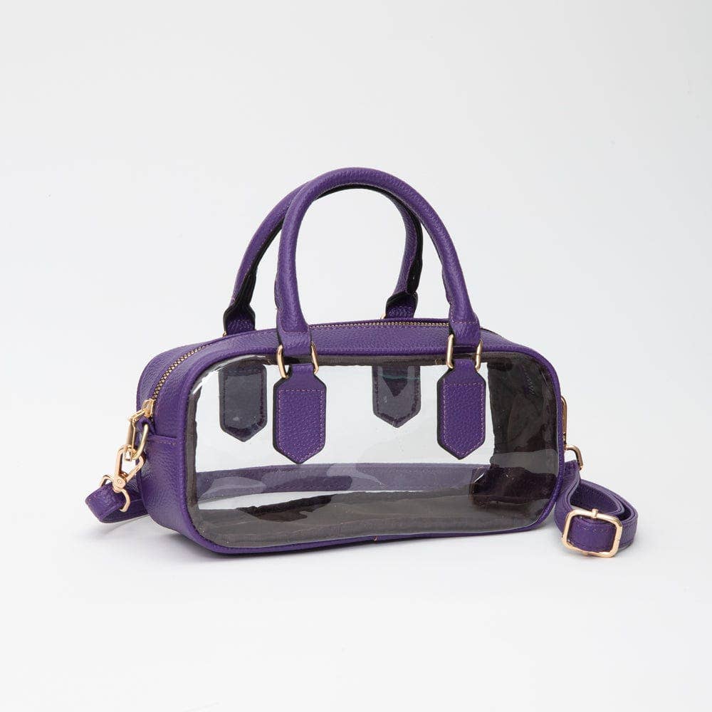 TG10774 Clear Plastic East-West Top Handle/Crossbody Bag