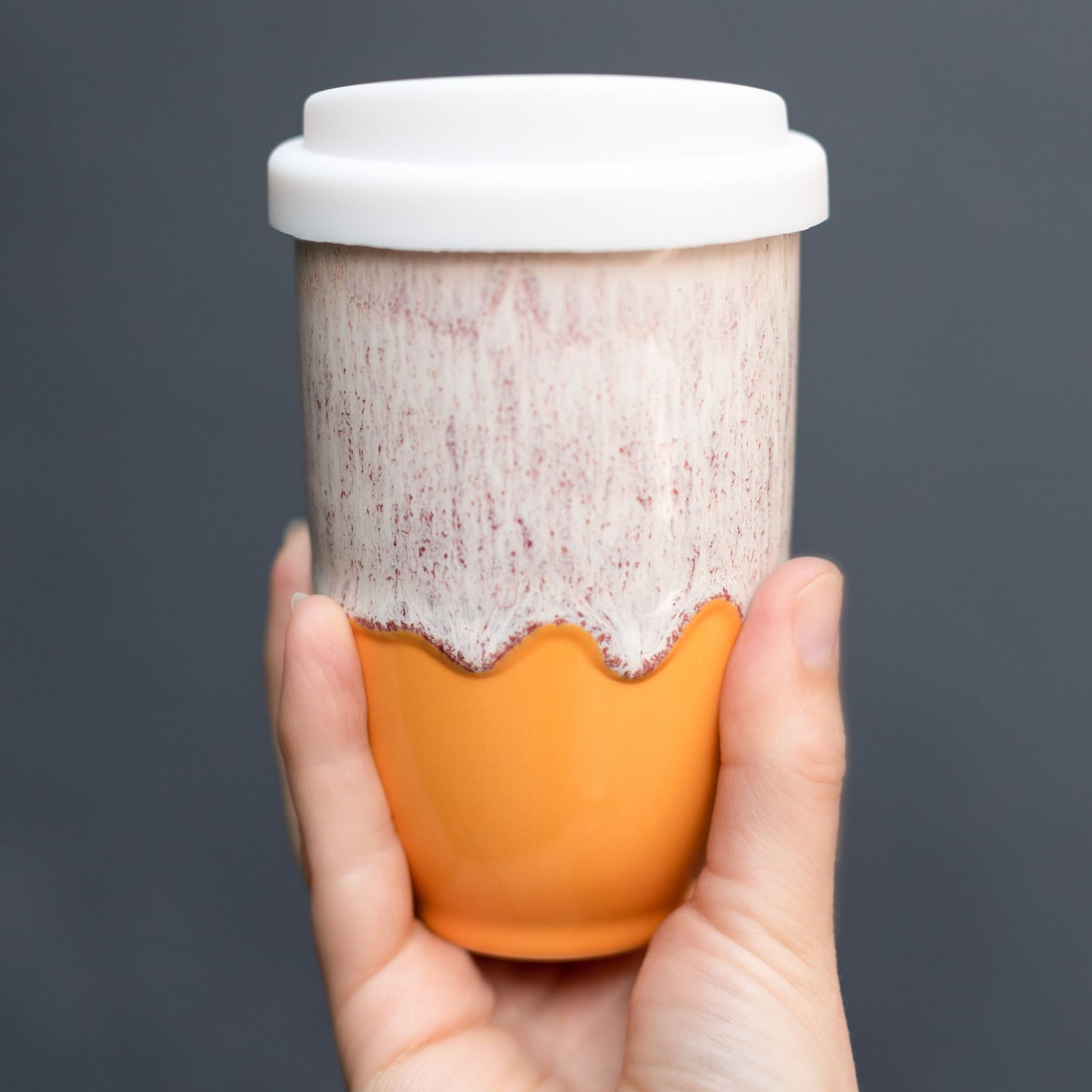 Grapefruit 12oz Ceramic Travel Mug – Reusable & Stylish
