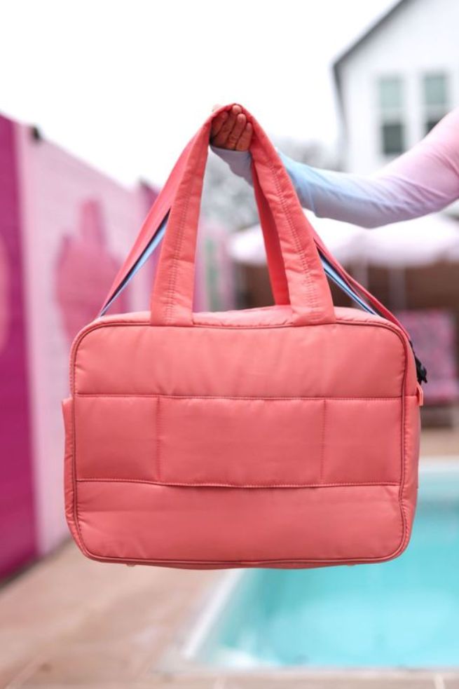 Duffle Bag - Modern Puffer Duffle - Tropical Sunrise