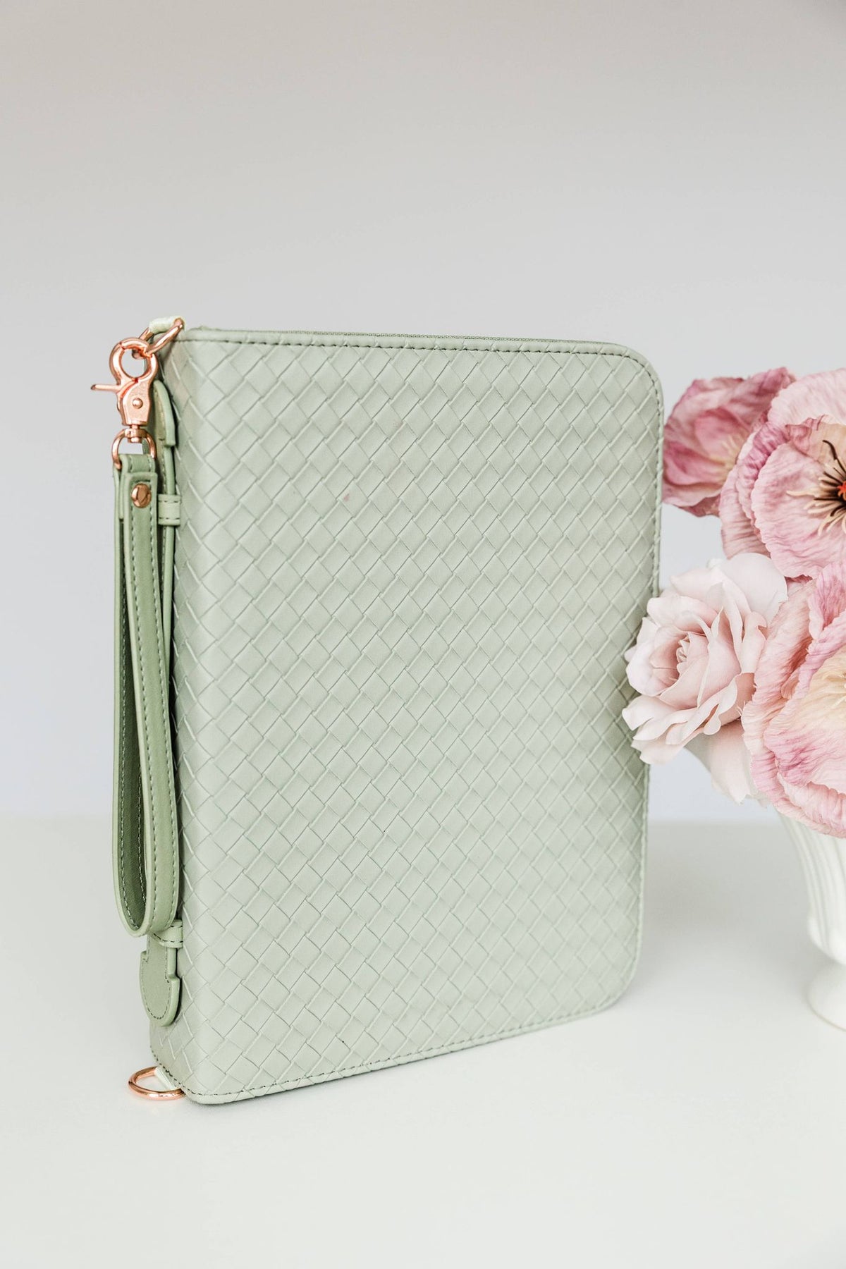 Bible Cover, Weave Bible Case, Crossbody SAGE