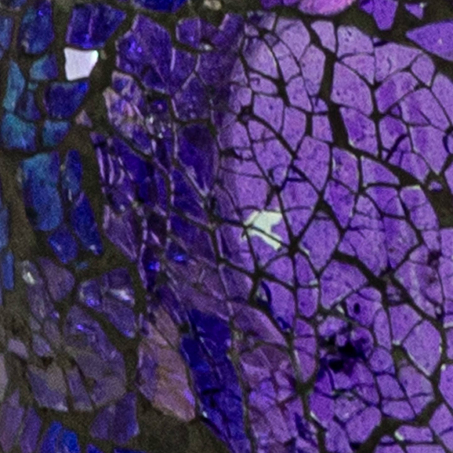 Purple Glass Flower Mosaic Fly-Through Hanging Bird Feeder