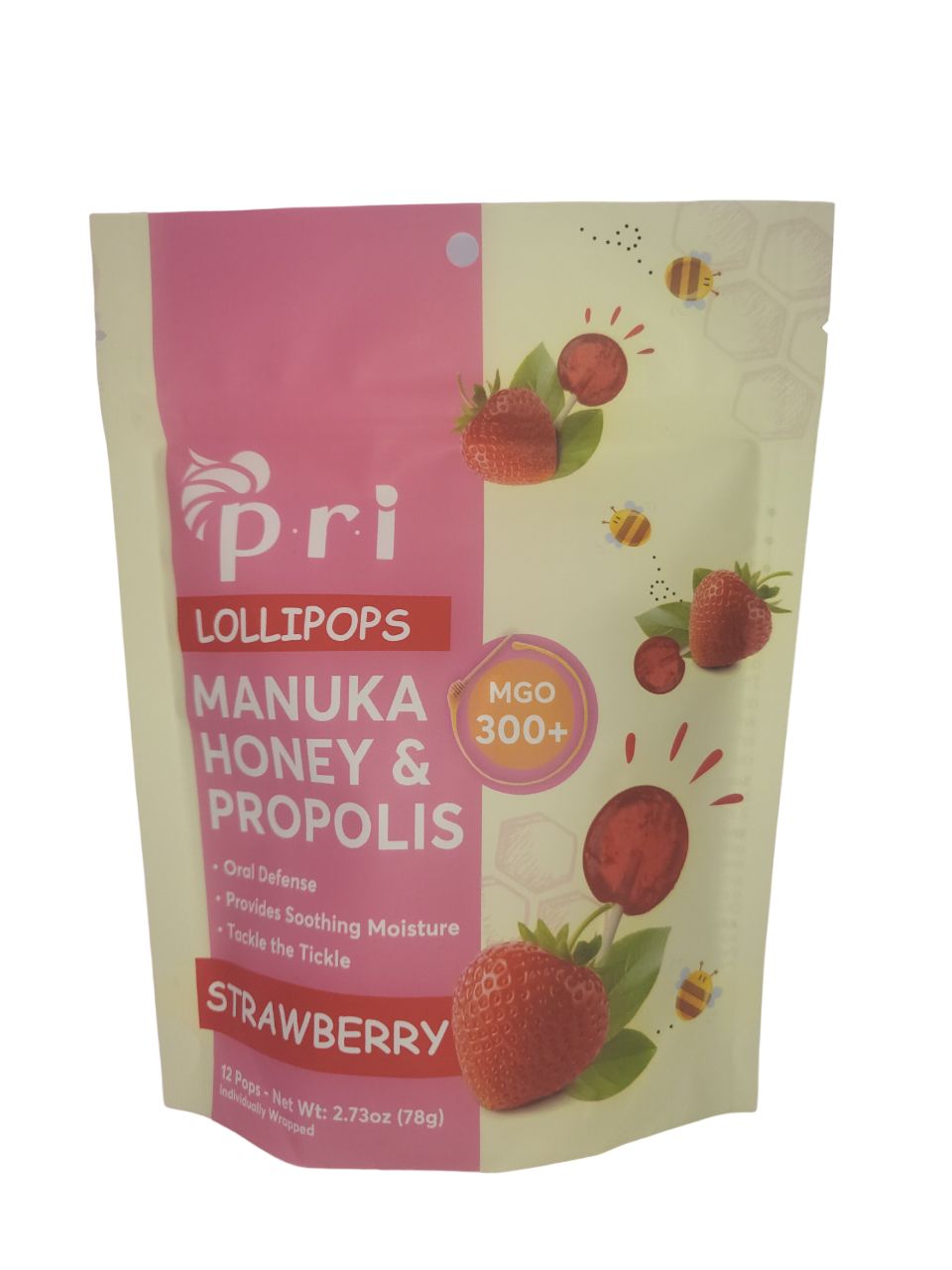 Manuka Honey & Propolis Strawberry Lollipops