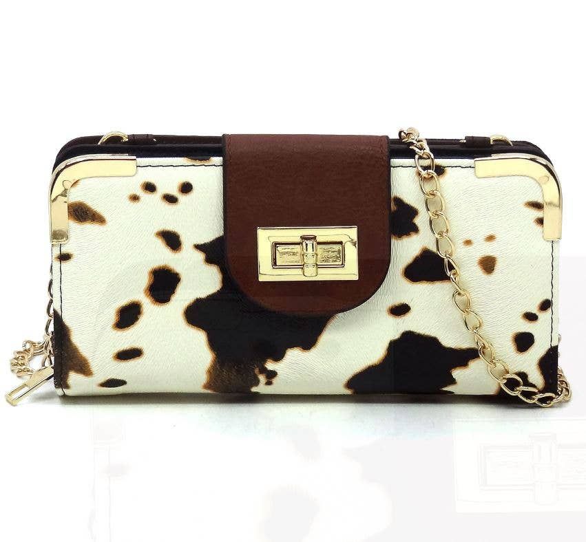 AD041 Turn Lock Crossbody Wallet