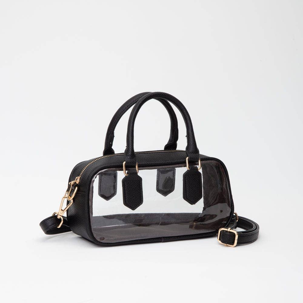 TG10774 Clear Plastic East-West Top Handle/Crossbody Bag