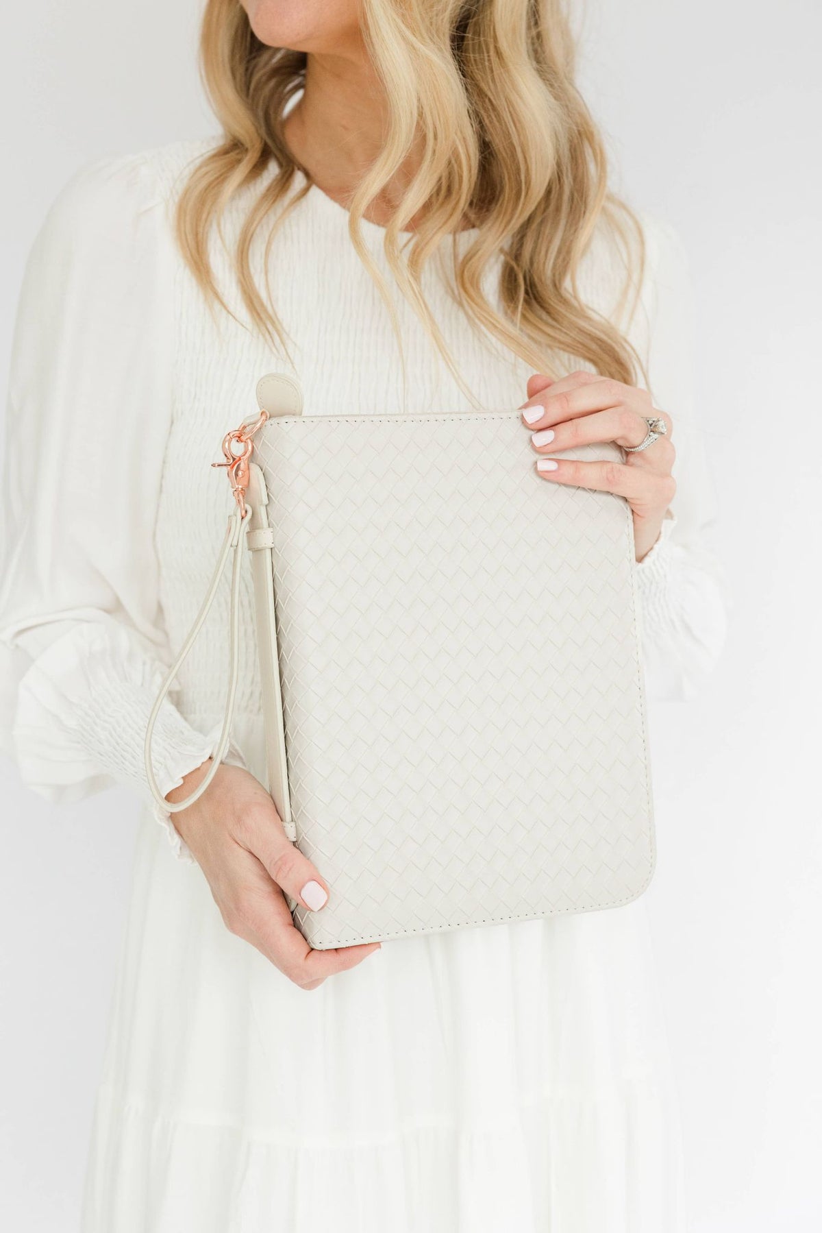 Bible Cover, Weave Bible Case, Crossbody PEARL