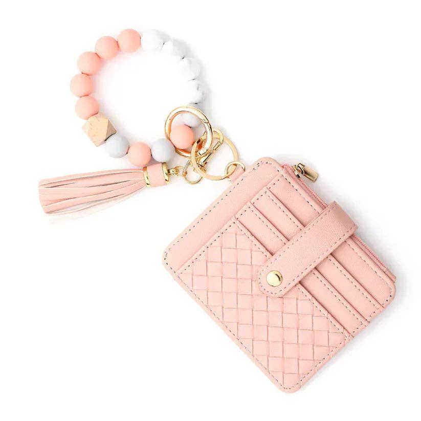 BB139x205 Nina Quilted Beaded Keychain Bracelet Wallet