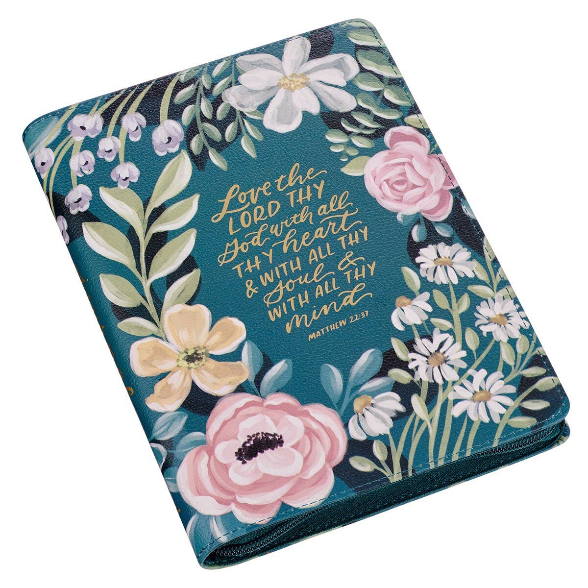 Journal Classic Zip Teal Love the Lord Matt. 22:37