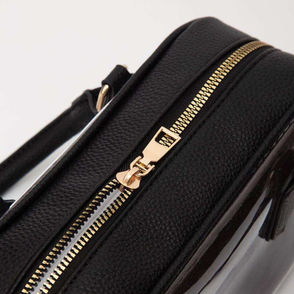TG10774 Clear Plastic East-West Top Handle/Crossbody Bag
