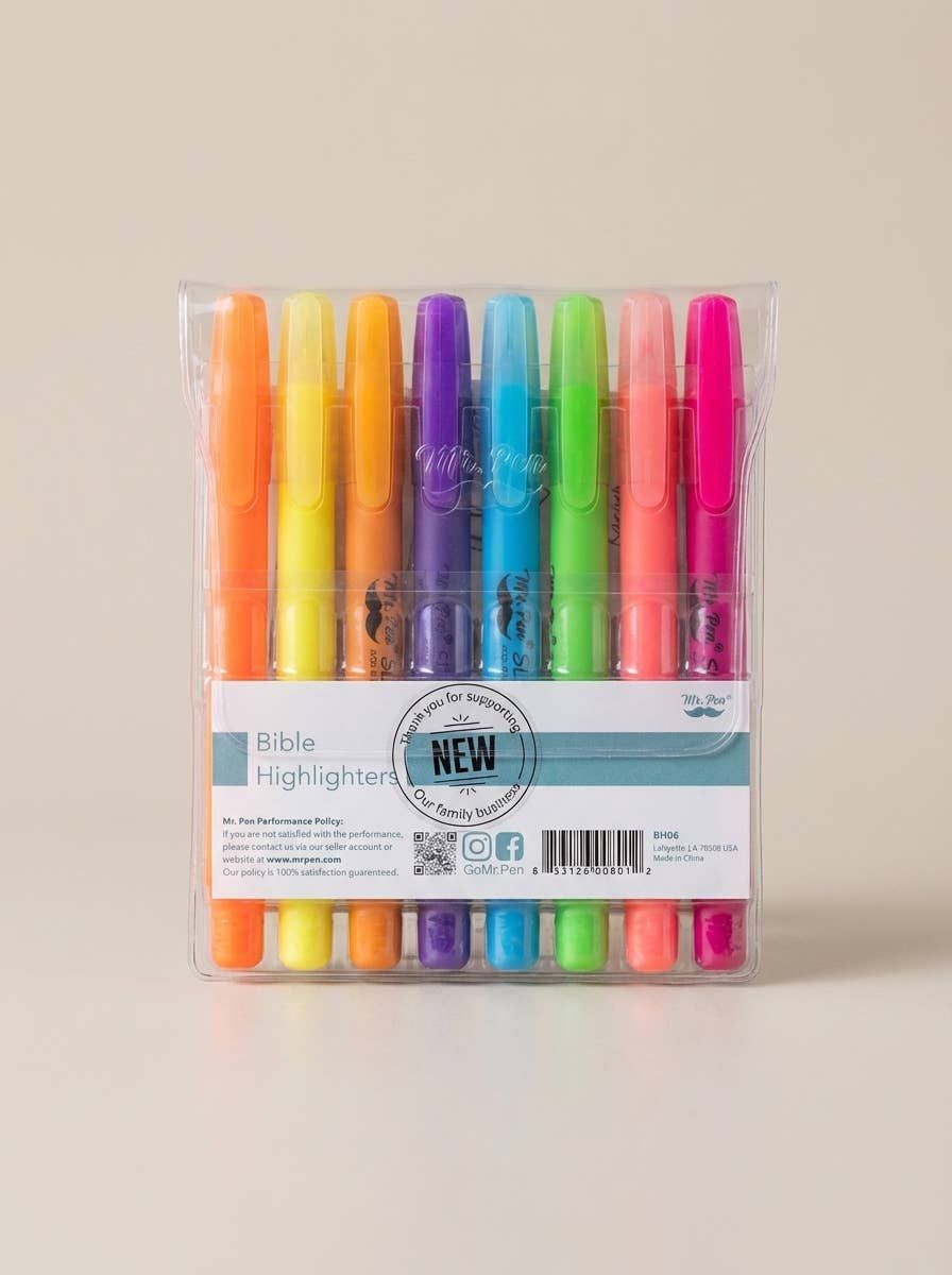 Bible Gel Highlighters No Bleed 8 Pack Twist-Up