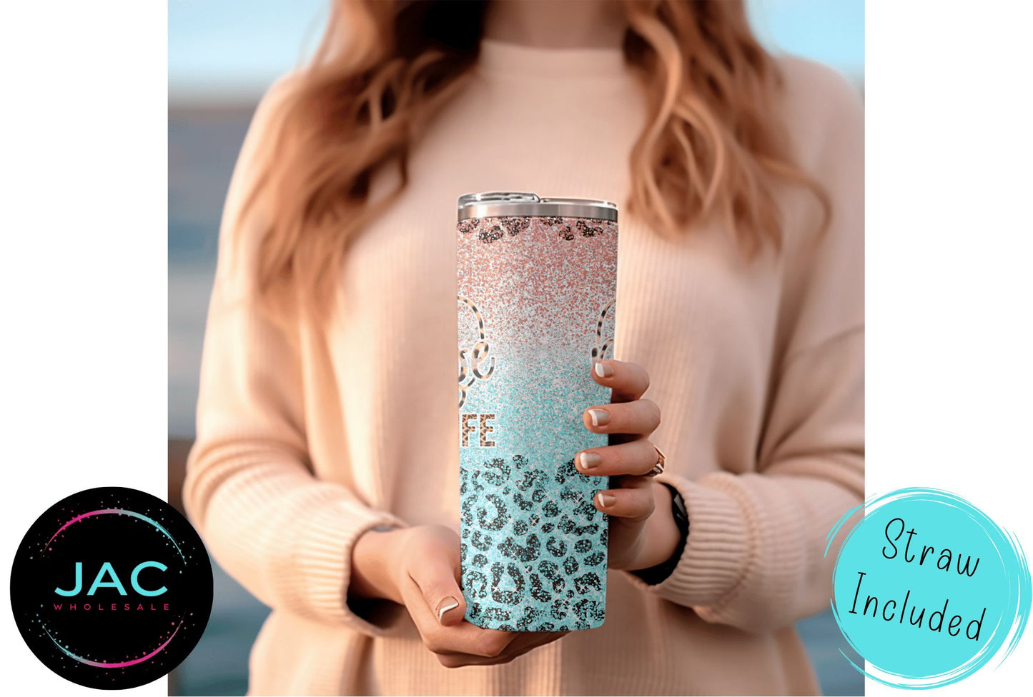 Nurse Life Leopard Glitter Skinny Tumbler 20oz