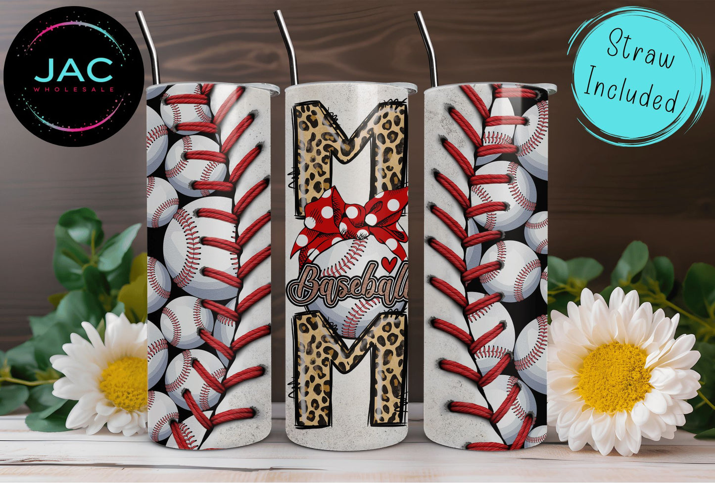 Coquette Baseball Mom Skinny Tumbler 20oz