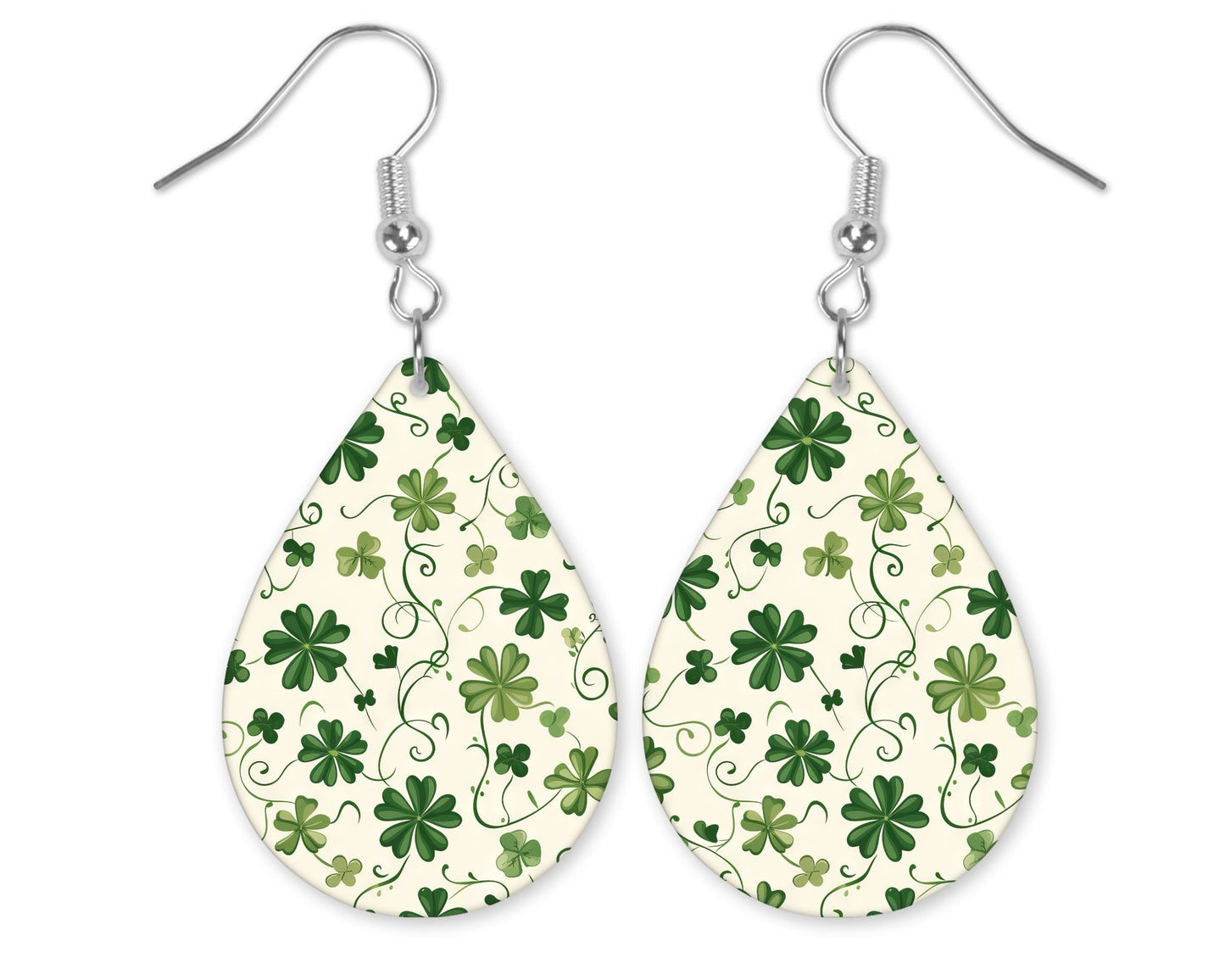 Shamrock Tear Drop Earrings-Choose Design