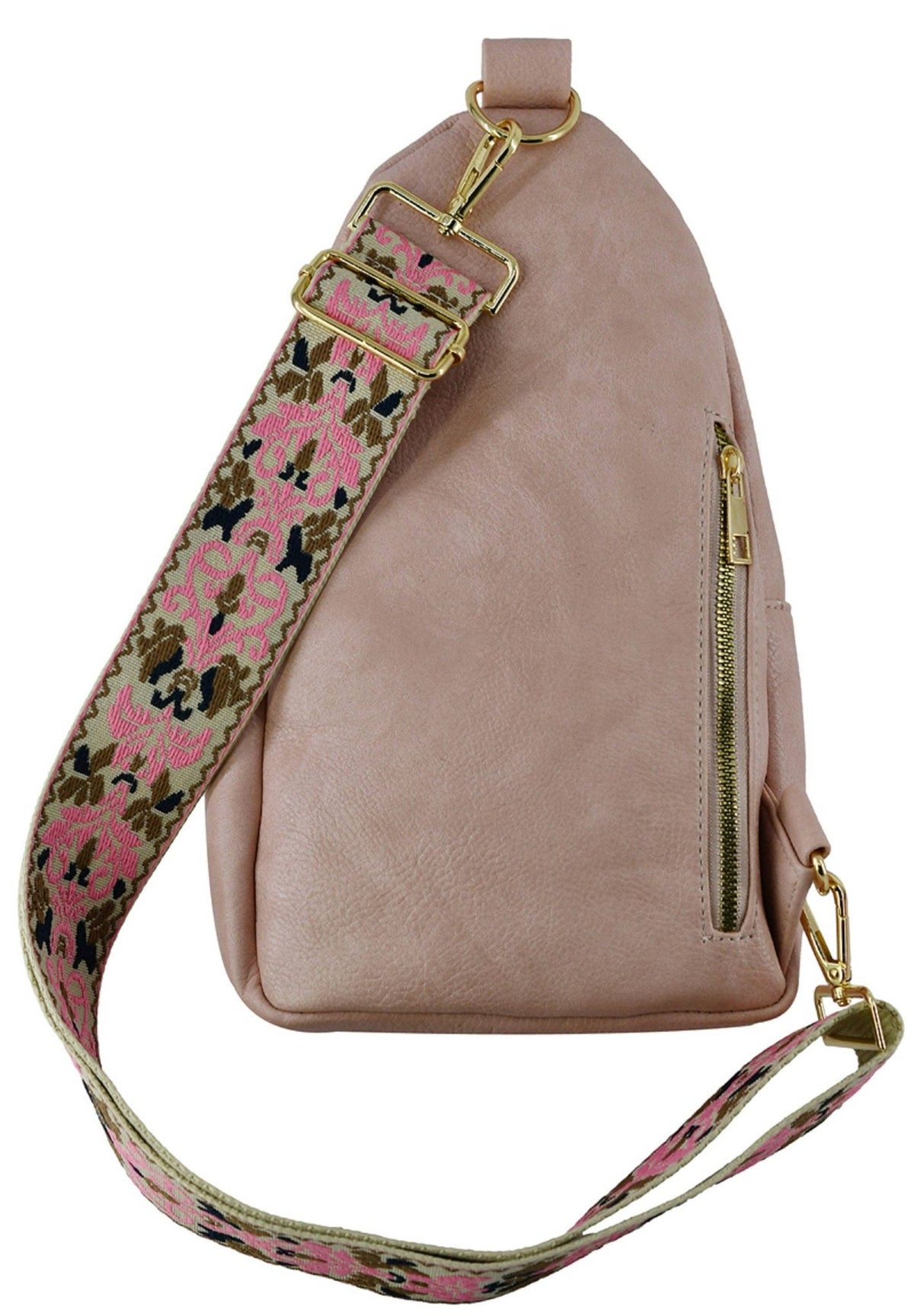 Zara Zipper Crossbody Bag with Boho Strap
