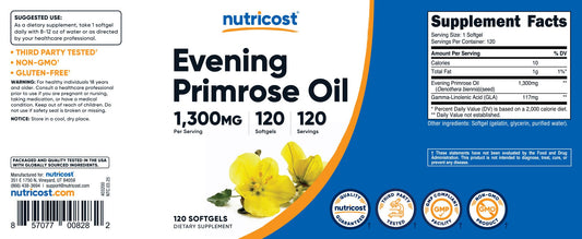 Evening Primrose Oil [1300 MG] [120 Softgels]