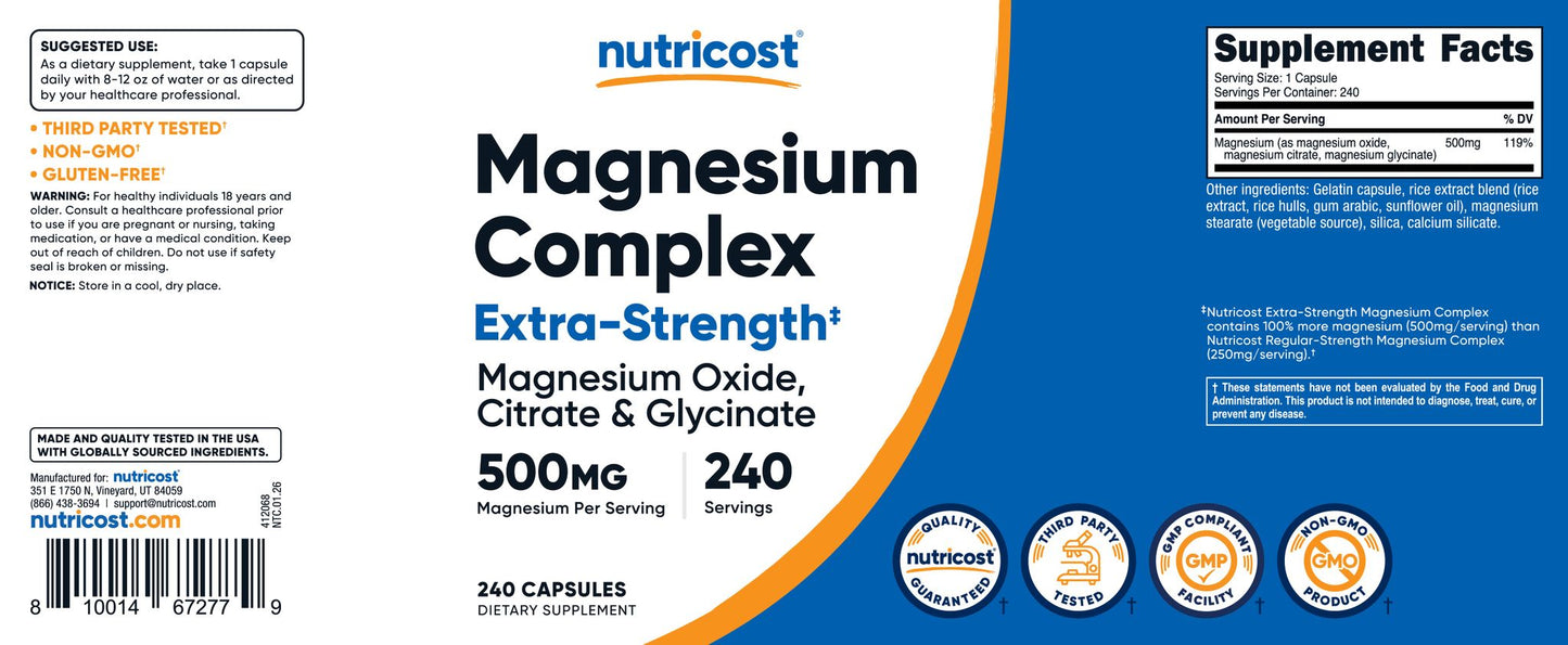 Magnesium Complex [500 MG] [240 CAPS]