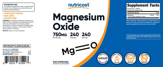 Magnesium Oxide [750mg] [240 CAPS]