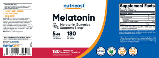 Melatonin Gummies [5 MG] [180 GUM] [Strawberry]