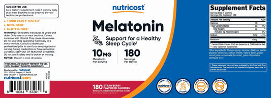 Melatonin Gummies [10 MG] [180 GUM] [Strawberry]