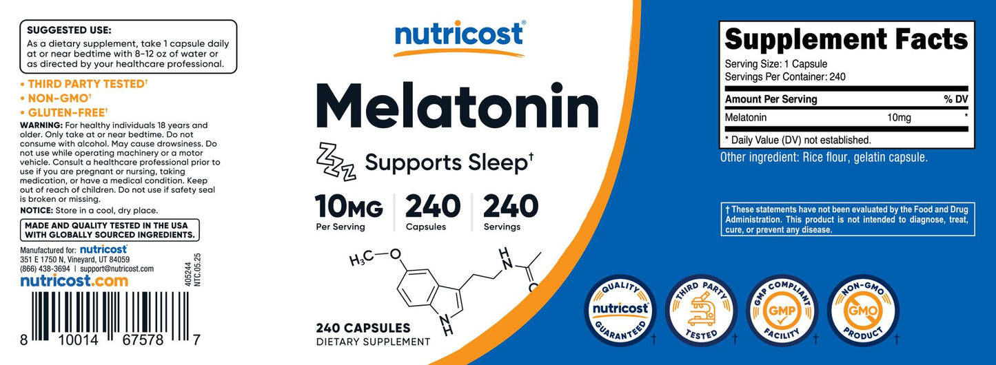 Melatonin Capsules [10 MG] [240 CAPS]