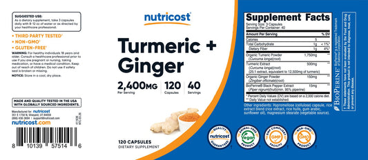 Turmeric + Ginger [2400 MG] [120 CAPS]