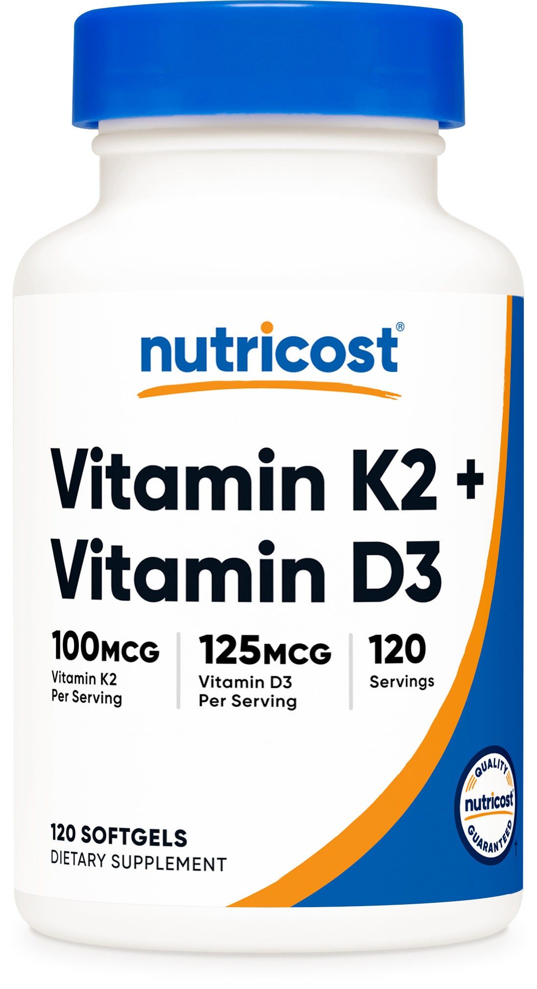 Vitamin K2 (mk7) (100mcg) + Vitamin D3 Softgels (5000IU) (120 Softgels)