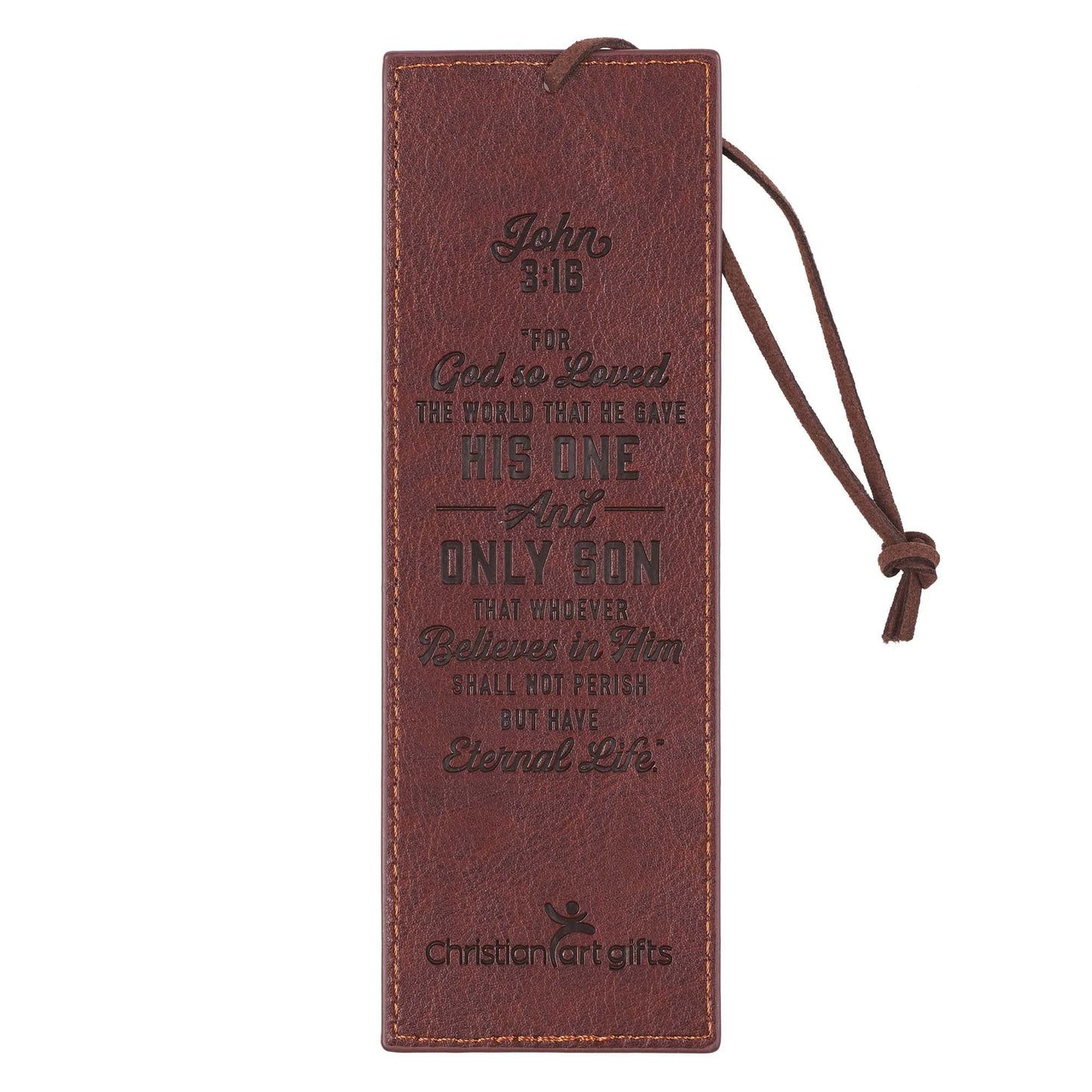 Bookmark Faux Leather Brown Two-tone
Cross John 3:16