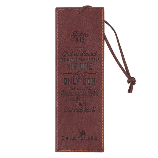 Bookmark Faux Leather Brown Two-tone
Cross John 3:16