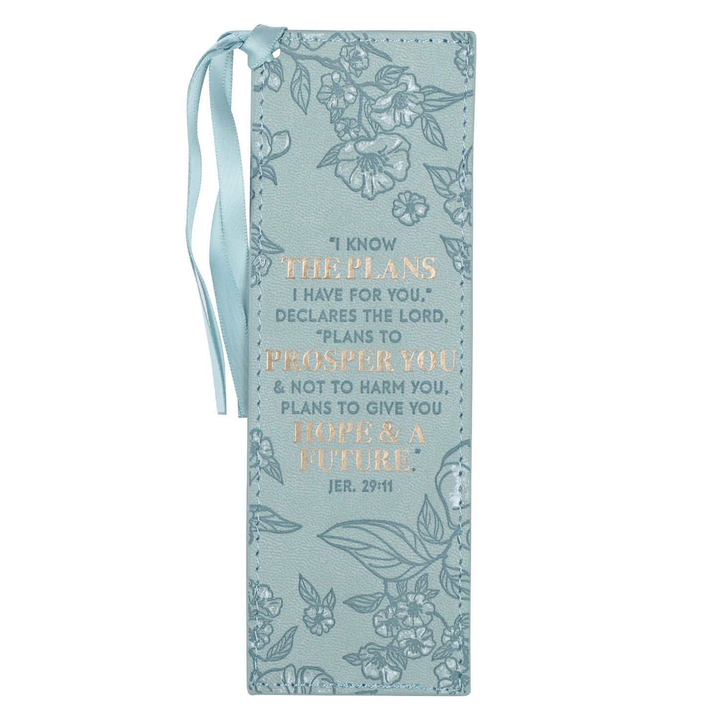 Bookmark Faux Leather Teal I Know the
Plans Jer. 29:11