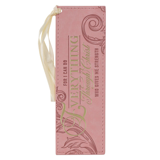Bookmark Faux Leather Pink Everything
Through Christ Phil. 4:13