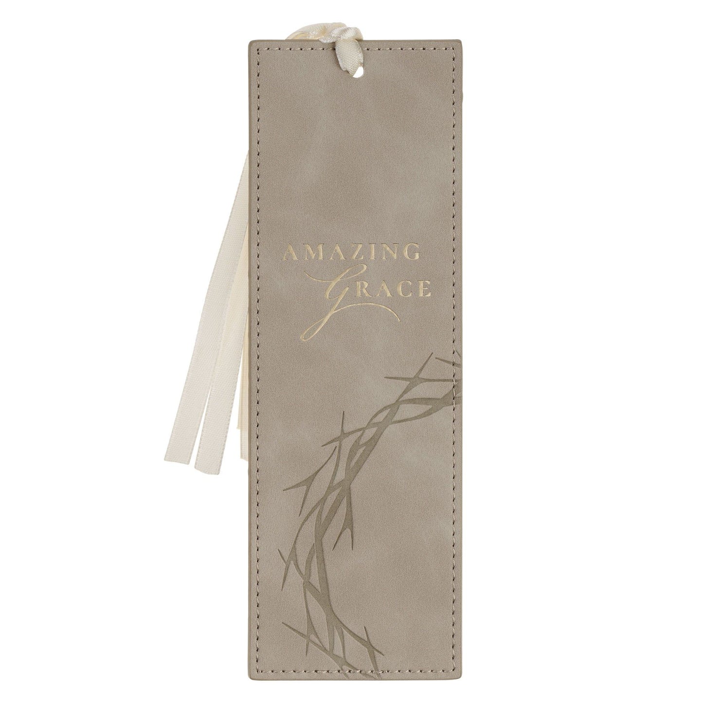 Bookmark Faux Leather Taupe Amazing
Grace Isa. 53:5