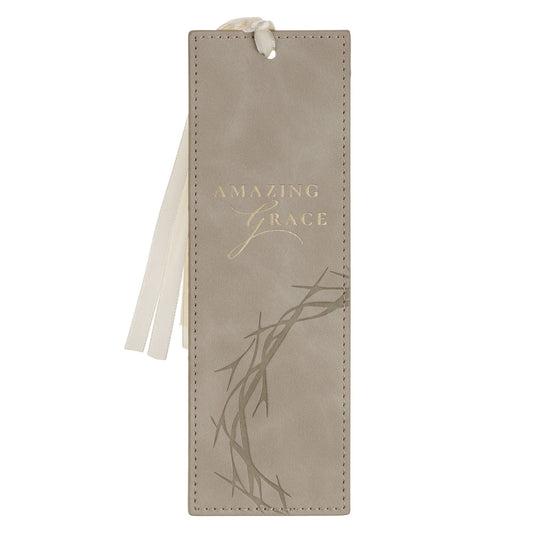 Bookmark Faux Leather Taupe Amazing
Grace Isa. 53:5