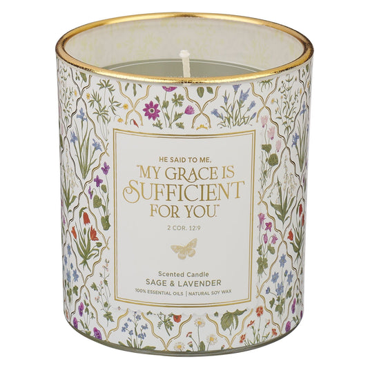Glass Candle My Grace Is Sufficient 2
Cor. 12:9