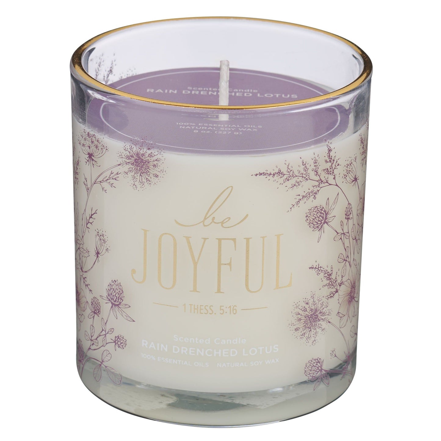 Glass Candle Be Joyful 1 Thess. 5:16