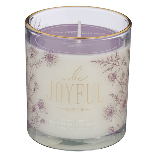 Glass Candle Be Joyful 1 Thess. 5:16