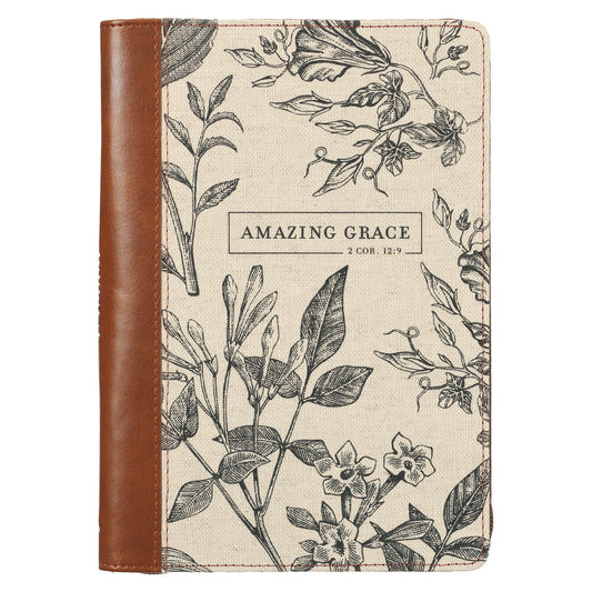 Journal Classic Zip Brown/Cream
Printed Amazing Grace 2 Cor. 12:9