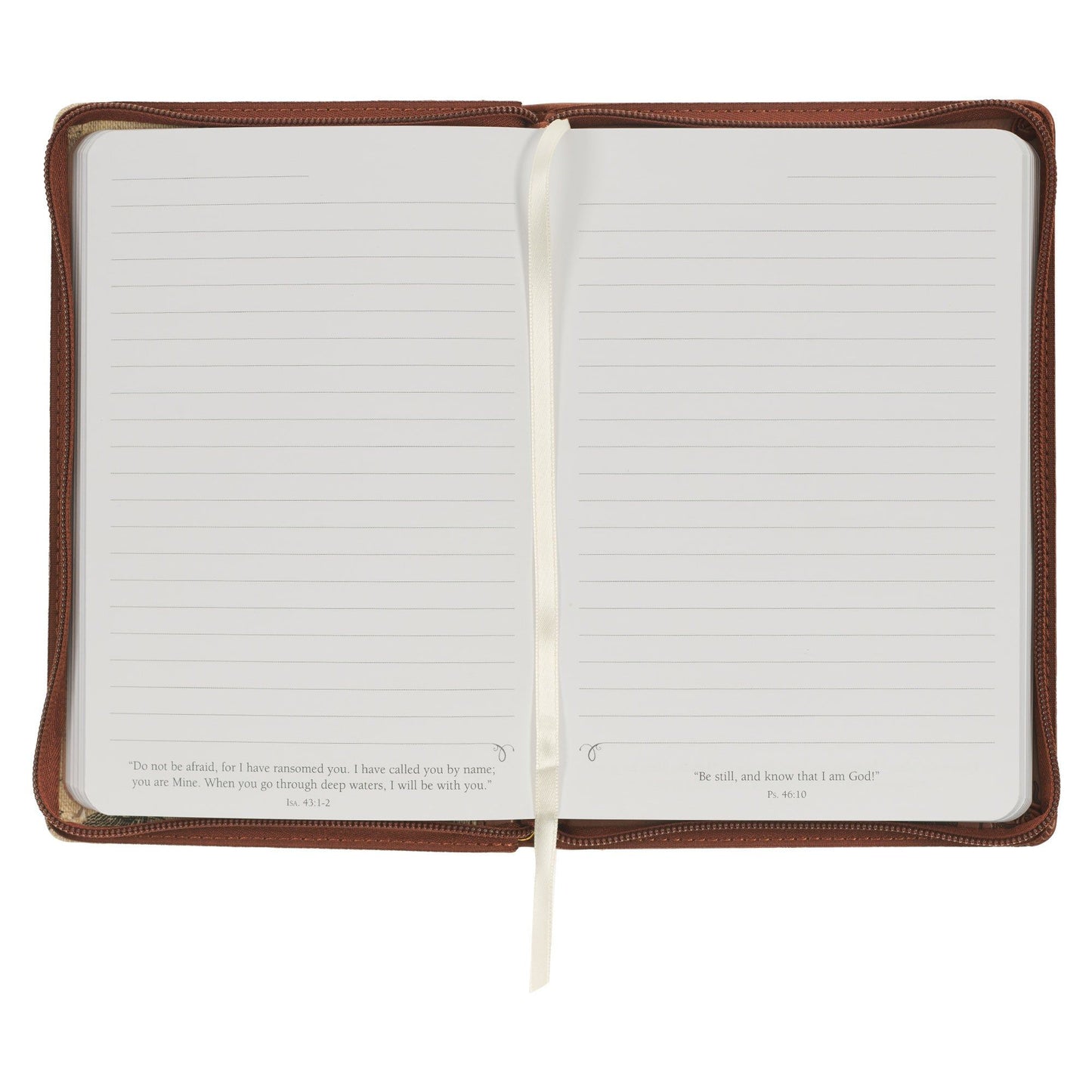 Journal Classic Zip Brown/Cream Floral
Printed Amazing Grace 2 Cor. 12:9