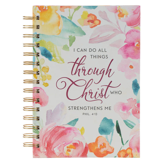 Journal Spiral-bound Multicolored Floral
All Things Through Christ Phil 4:13