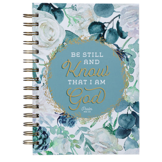 Journal Spiral-bound White/Teal Floral Be
Still Ps. 46:10