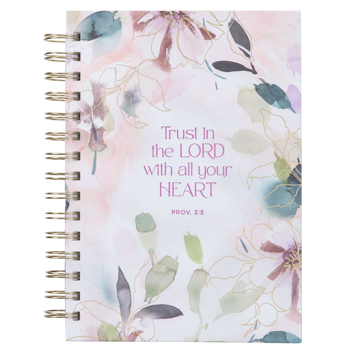Journal Spiral-bound Purple Floral Trust in the Lord Prov. 3:5