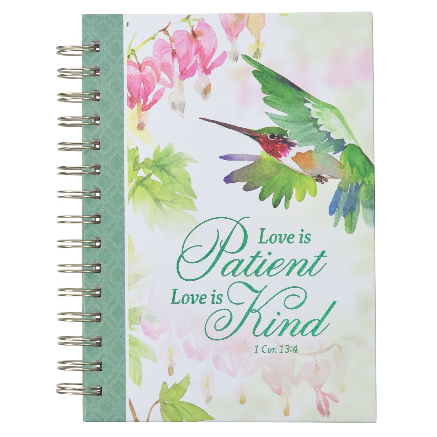 Journal Spiral-bound Green Love 1 Cor.
13:4