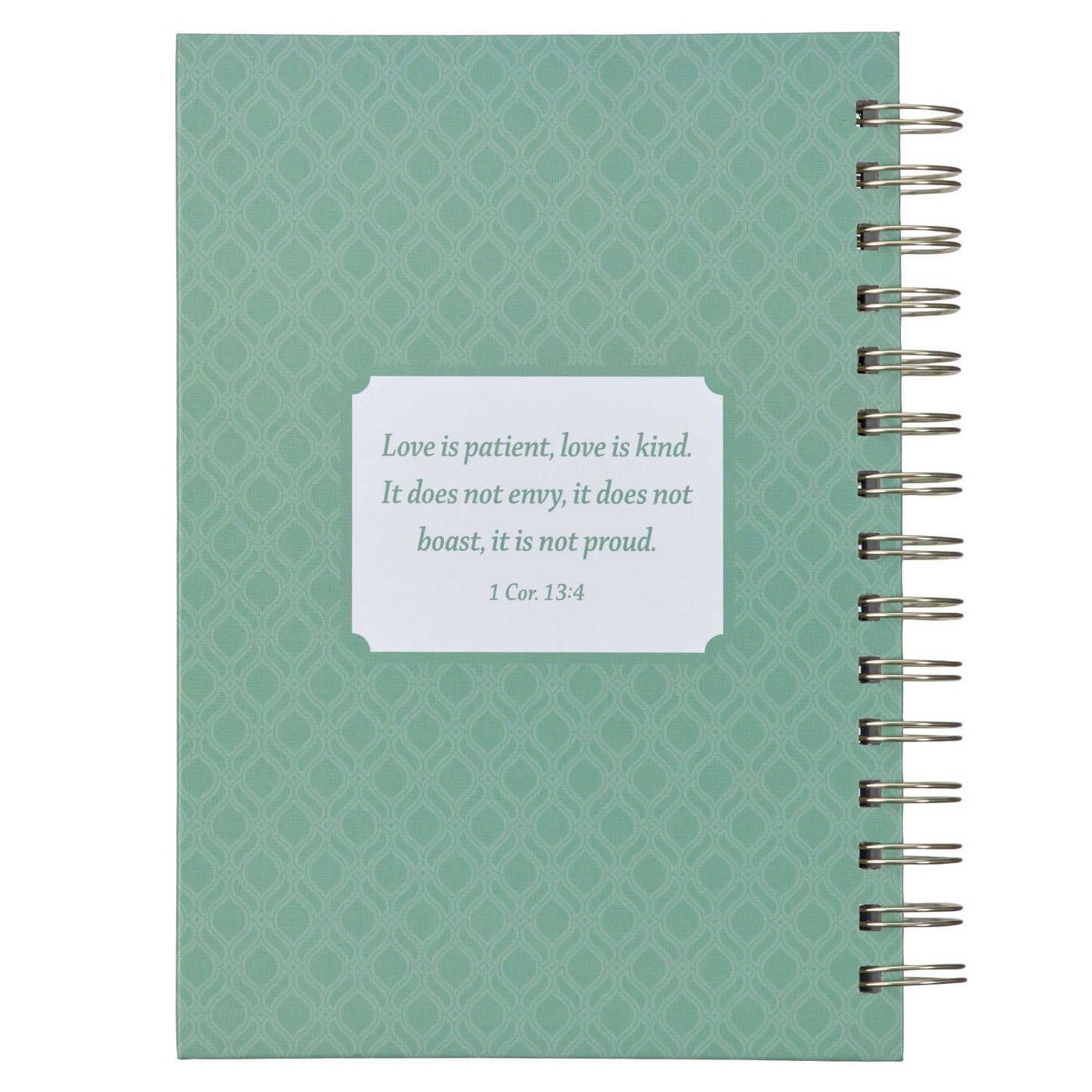 Journal Spiral-bound Green Love 1 Cor.
13:4