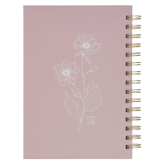 Journal  Spiral  Dusty  Mauve  Floral  Be
Joyful 1 Thess. 5:16