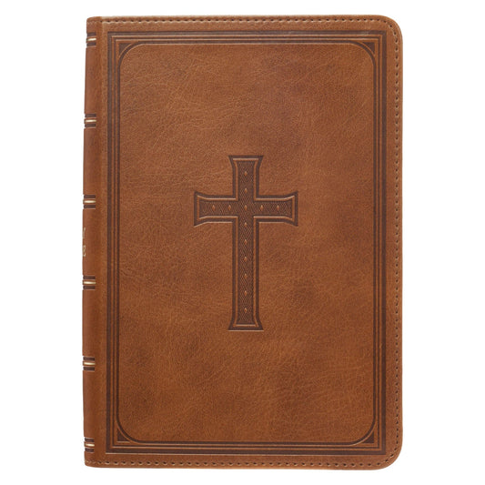 KJV  Bible  Compact  LP  Faux  Leather, Saddle Tan