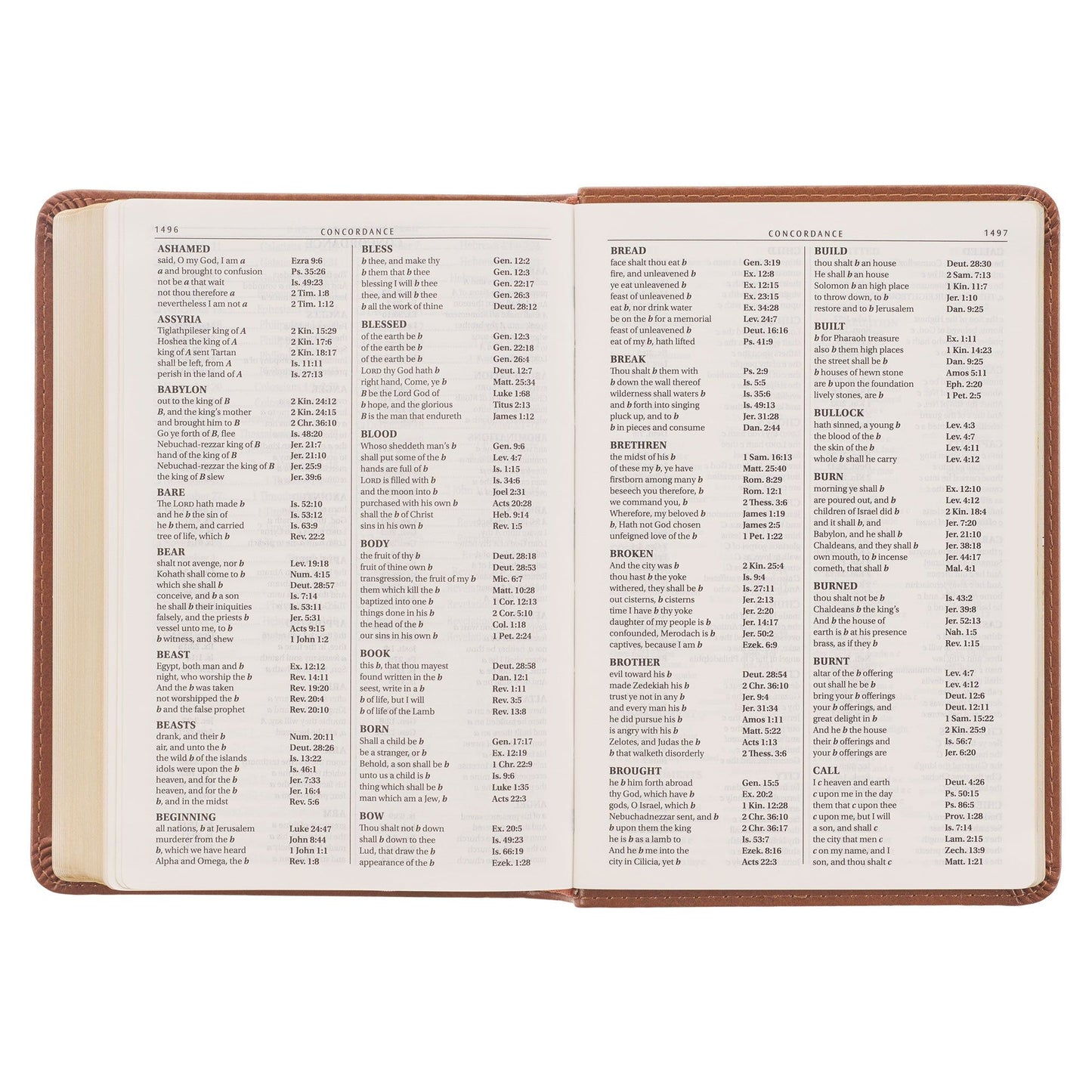 KJV  Bible  Compact  LP  Faux  Leather, Saddle Tan