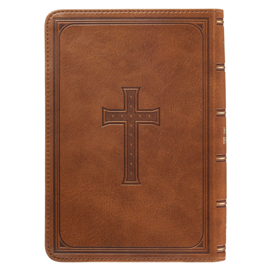 KJV  Bible  Compact  LP  Faux  Leather, Saddle Tan