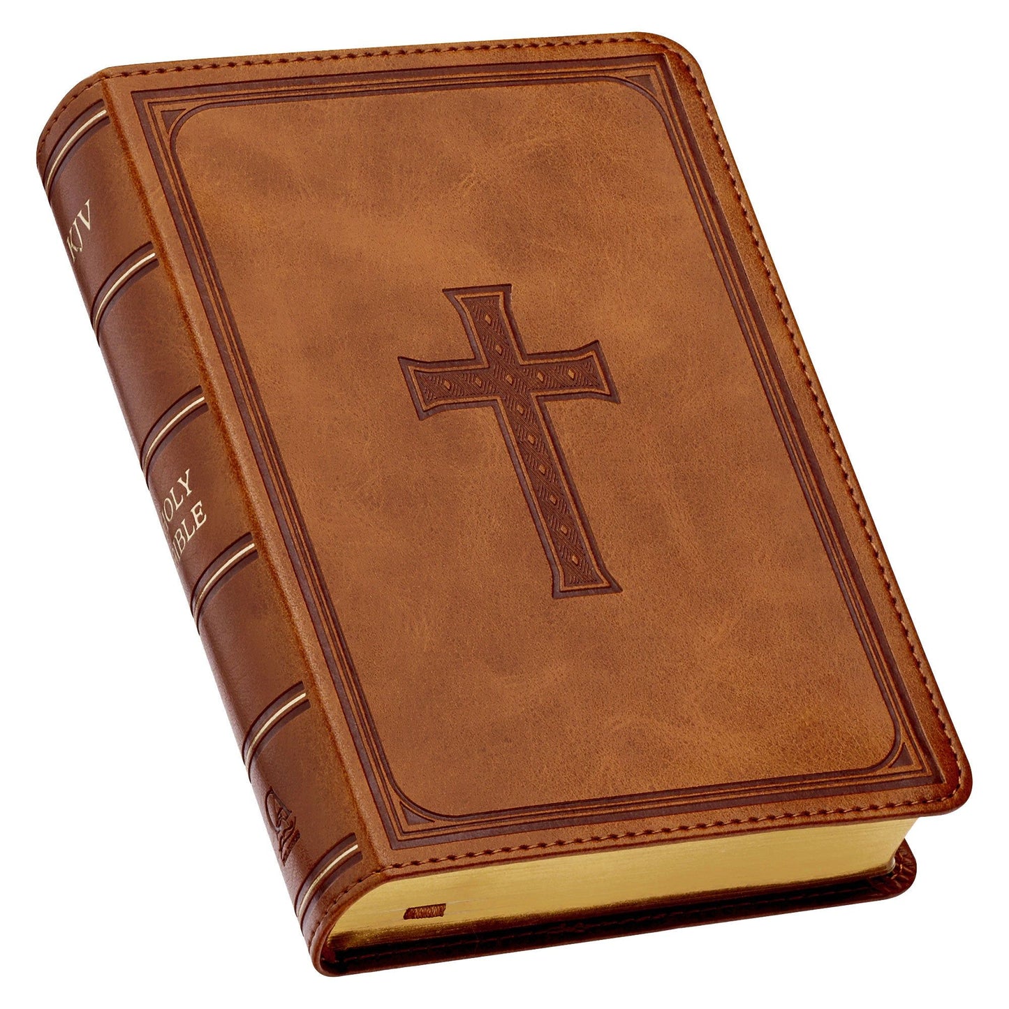 KJV  Bible  Compact  LP  Faux  Leather, Saddle Tan