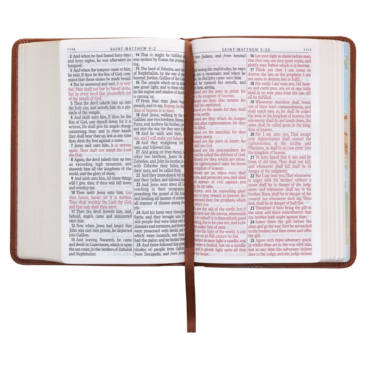 KJV  Bible  Compact  LP  Faux  Leather, Saddle Tan